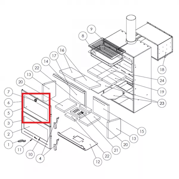 Vitre de four avec joint - LACUNZA r�f. 5021040001