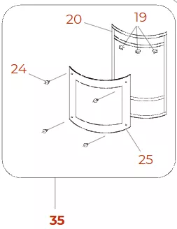 VITRE DE LA PORTE FOYER - PALAZZETTI R&eacute;f. 895303000