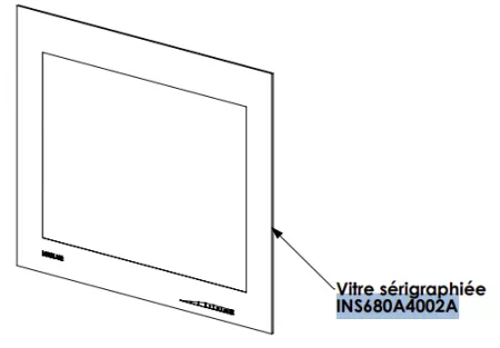Vitre s&eacute;rigraphi&eacute;e XP68 BLACK 669X502MM - LORFLAM / OFEN R&eacute;f.INS680A4002A