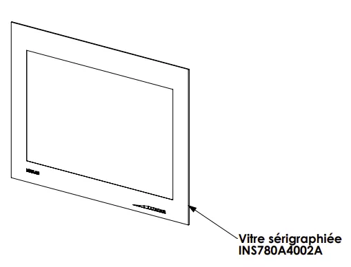 Vitre s�rigraphi�e XP78 BLACK 769X497MM - LORFLAM / OFEN R�f.INS780A4002A