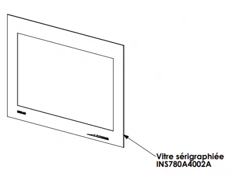 Vitre s&eacute;rigraphi&eacute;e XP78 BLACK 769X497MM - LORFLAM / OFEN R&eacute;f.INS780A4002A