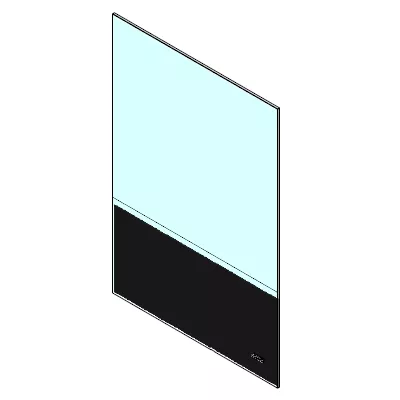 Vitroc�ramique 427x292x4 mm avec joint - MCZ (Cadel-FreePoint-Red) R�f.41701400160