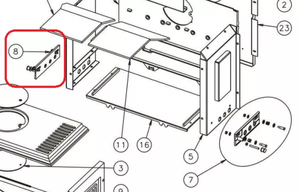 VOLET GAUCHE 3144 ASSEMBLE - GODIN R�f. 18704314498